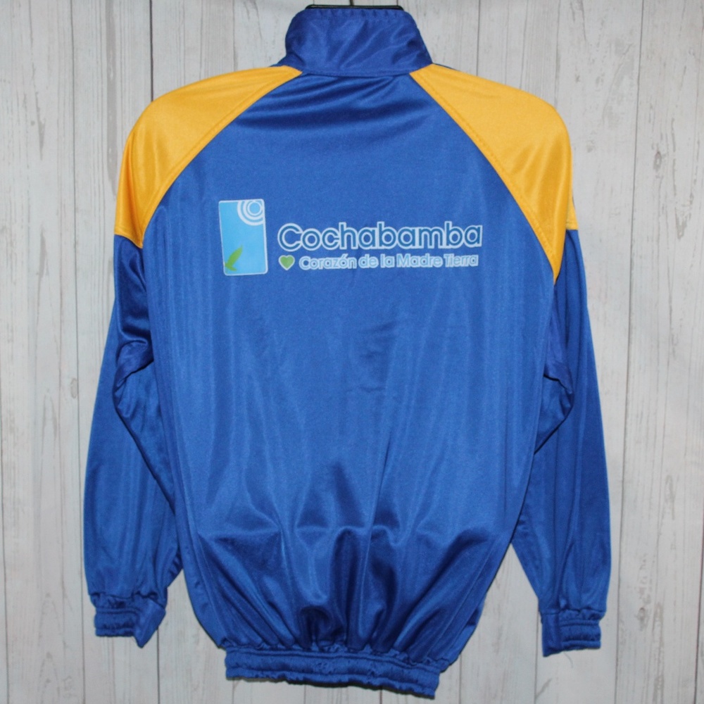 Adidas Medium 3 Stripes Blue Gold Track Jacket - Picture 2 of 8